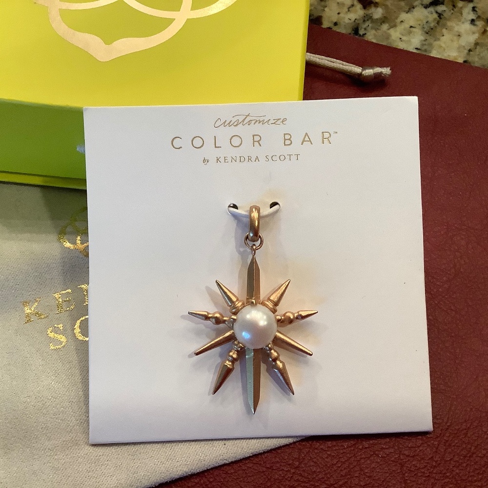 Kendra Scott Rose Gold and Pearl Starburst Pendant